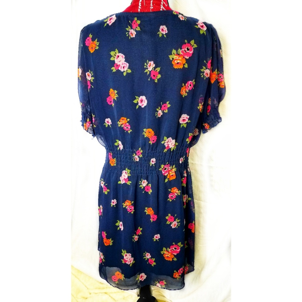 Joe Browns Navy Floral Dress Plus Size 16 - Picture 3 of 8
